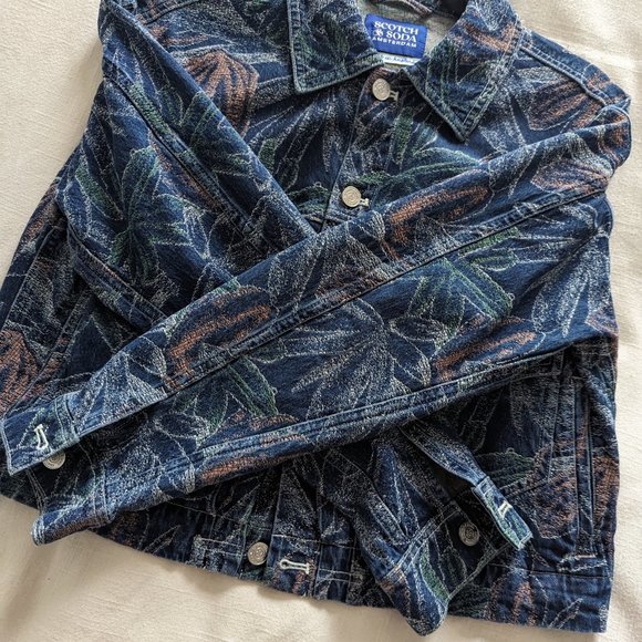 SCOTCH & SODA Floral Jacquard Denim Jacket - Picture 4 of 7